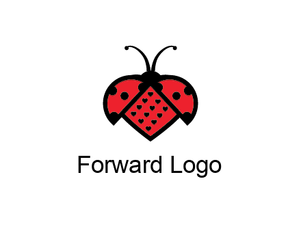 ladybug with heart signs in them