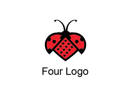 ladybug with heart signs in them
