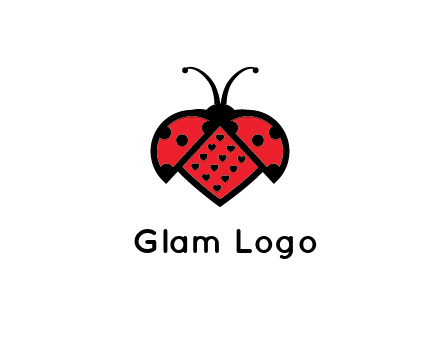 ladybug with heart signs in them