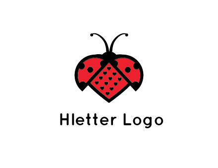 ladybug with heart signs in them