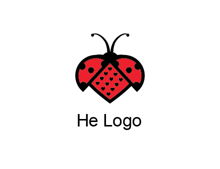 ladybug with heart signs in them