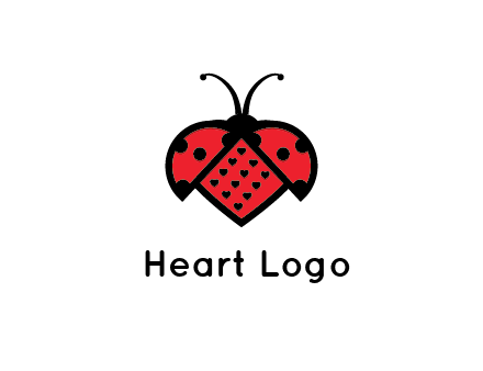 ladybug with heart signs in them