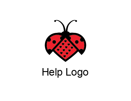 ladybug with heart signs in them