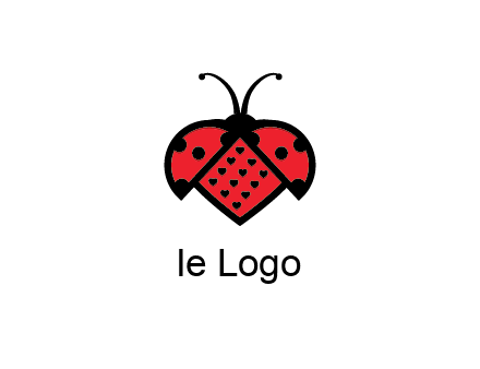 ladybug with heart signs in them
