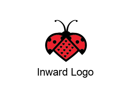 ladybug with heart signs in them