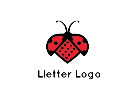 ladybug with heart signs in them