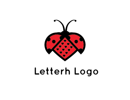 ladybug with heart signs in them