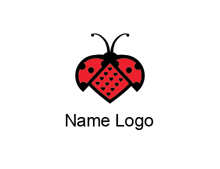 ladybug with heart signs in them