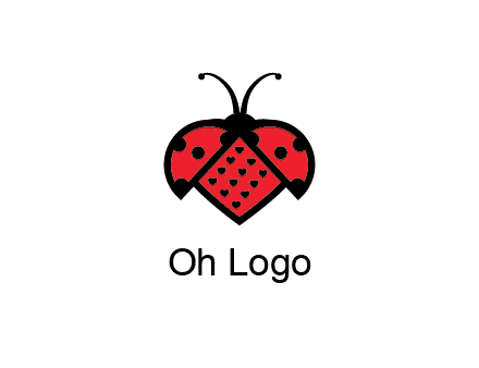 ladybug with heart signs in them