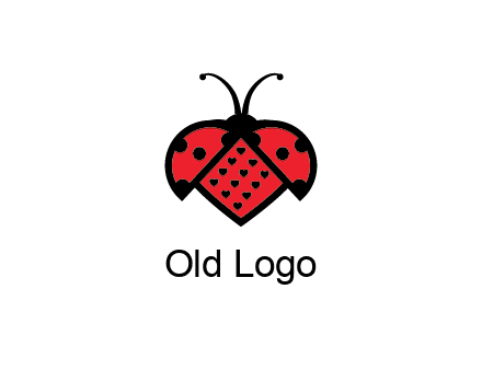 ladybug with heart signs in them