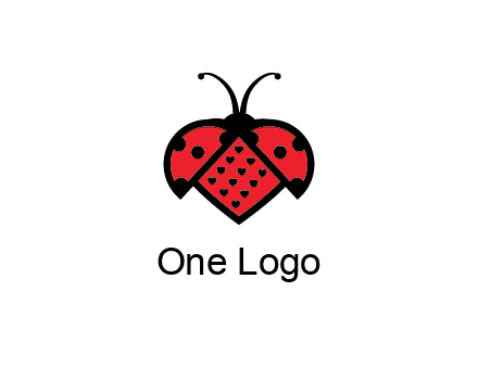 ladybug with heart signs in them