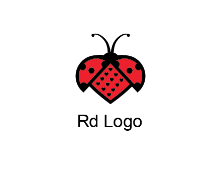 ladybug with heart signs in them