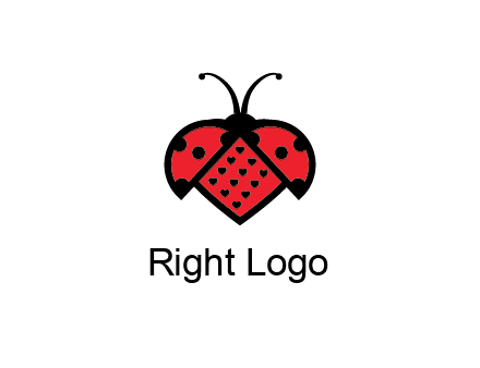 ladybug with heart signs in them