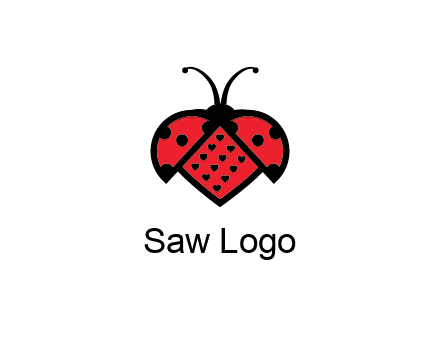 ladybug with heart signs in them