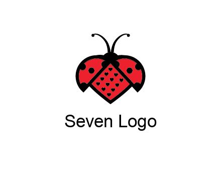 ladybug with heart signs in them