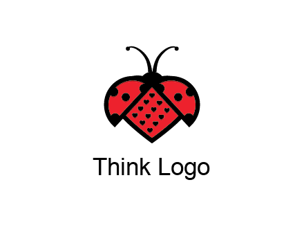 ladybug with heart signs in them