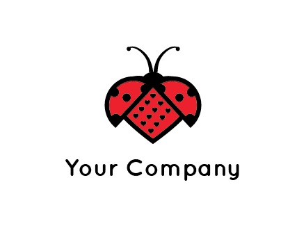 ladybug with heart signs in them