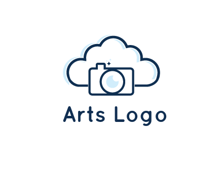 line art cloud behind camera
