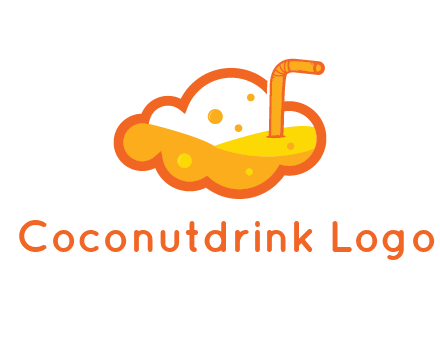 juice in line art cloud with straw