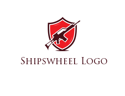 gun in shield