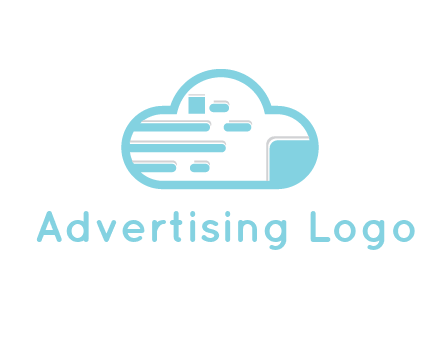 line art cloud with lines and documents