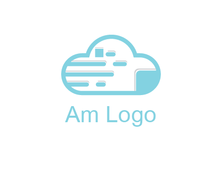 line art cloud with lines and documents