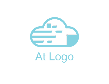 line art cloud with lines and documents
