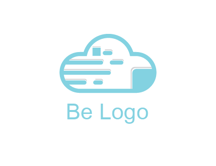 line art cloud with lines and documents