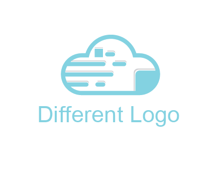 line art cloud with lines and documents