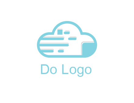 line art cloud with lines and documents
