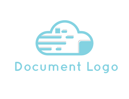 line art cloud with lines and documents