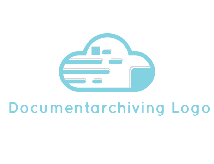 line art cloud with lines and documents