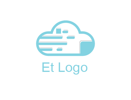line art cloud with lines and documents