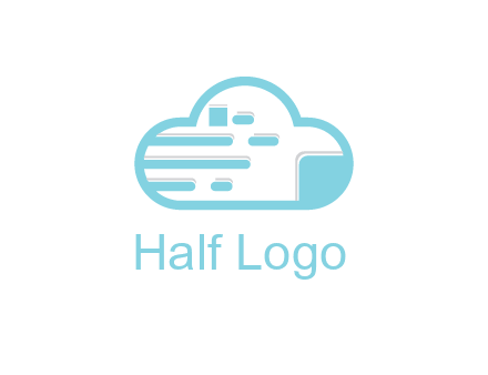line art cloud with lines and documents