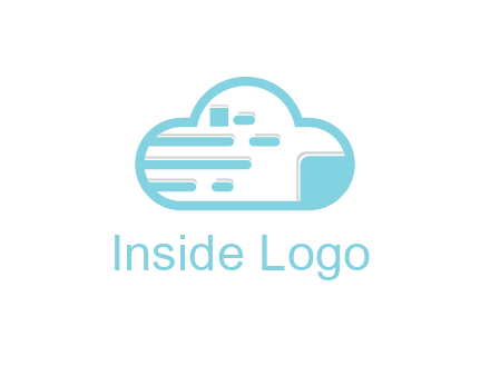line art cloud with lines and documents