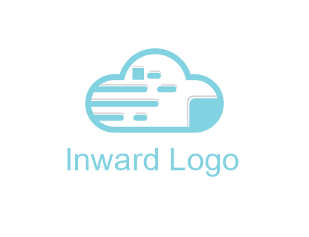 line art cloud with lines and documents