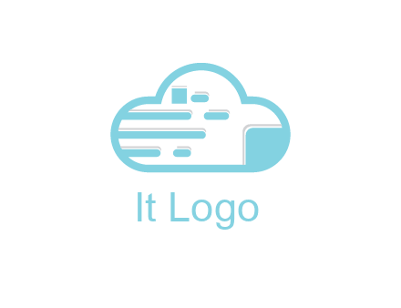 line art cloud with lines and documents