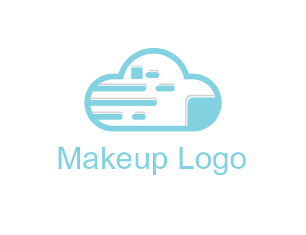 line art cloud with lines and documents