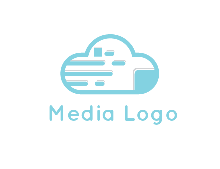 line art cloud with lines and documents