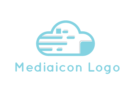 line art cloud with lines and documents