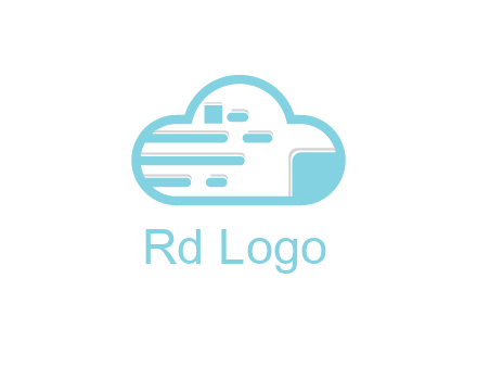 line art cloud with lines and documents