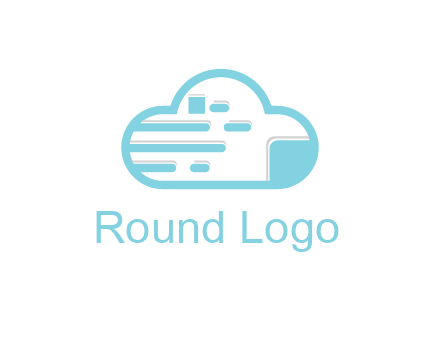 line art cloud with lines and documents