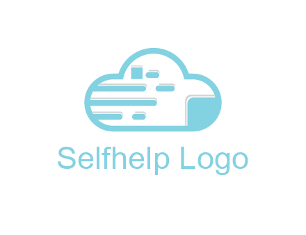 line art cloud with lines and documents