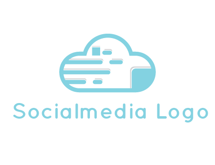 line art cloud with lines and documents