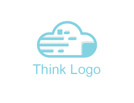 line art cloud with lines and documents