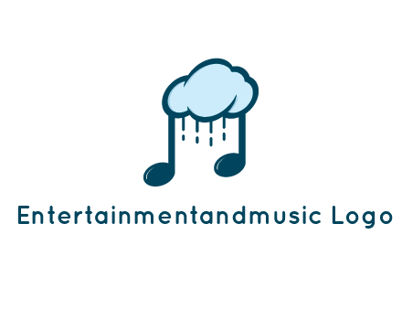 musical note joined with cloud