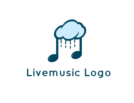 musical note joined with cloud