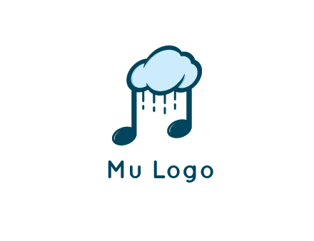 musical note joined with cloud