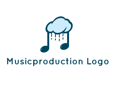 musical note joined with cloud