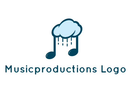 musical note joined with cloud